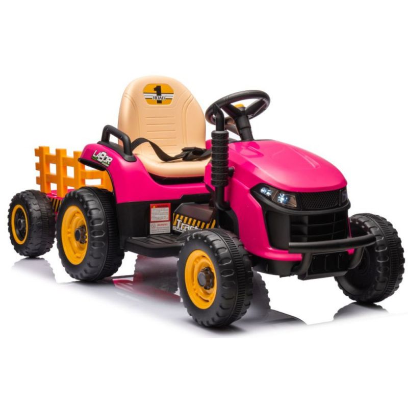 Tractor Eléctrico Infantil Rosa BBH-030 con Control Remoto