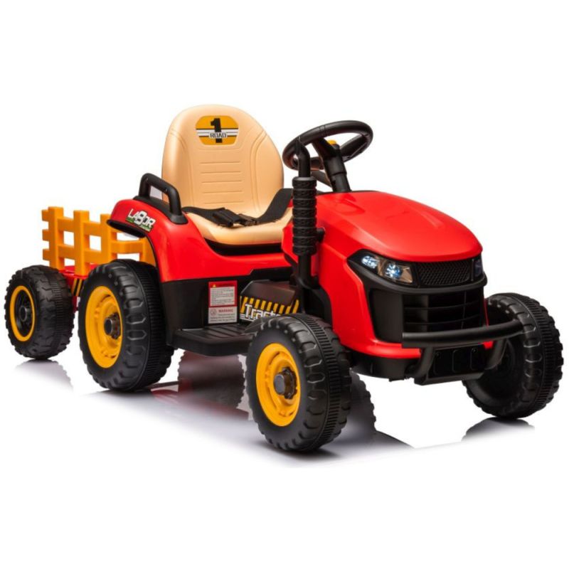 Tractor Eléctrico Infantil Rojo con Batería 12V