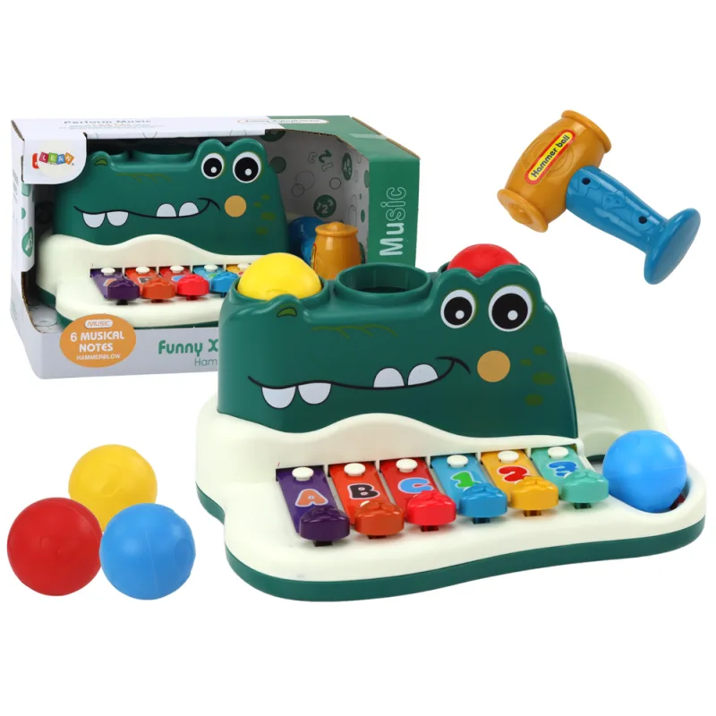 Piano Crocodile con Platillos y Bolas Educativo