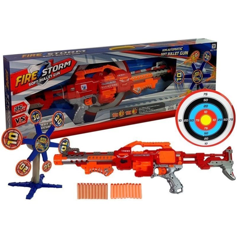 Rifle de Dardos de Espuma con Blanco Rotatorio 66 cm