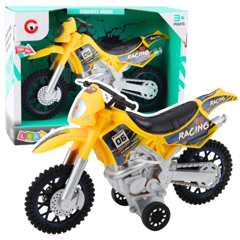 Motocicleta de Cross Off-Road con Luces y Sonido Amarilla