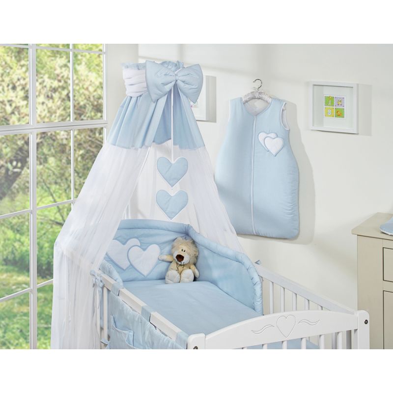 Juego de Ropa de Cuna 5 Piezas My Sweet Baby -  Azul Corazones