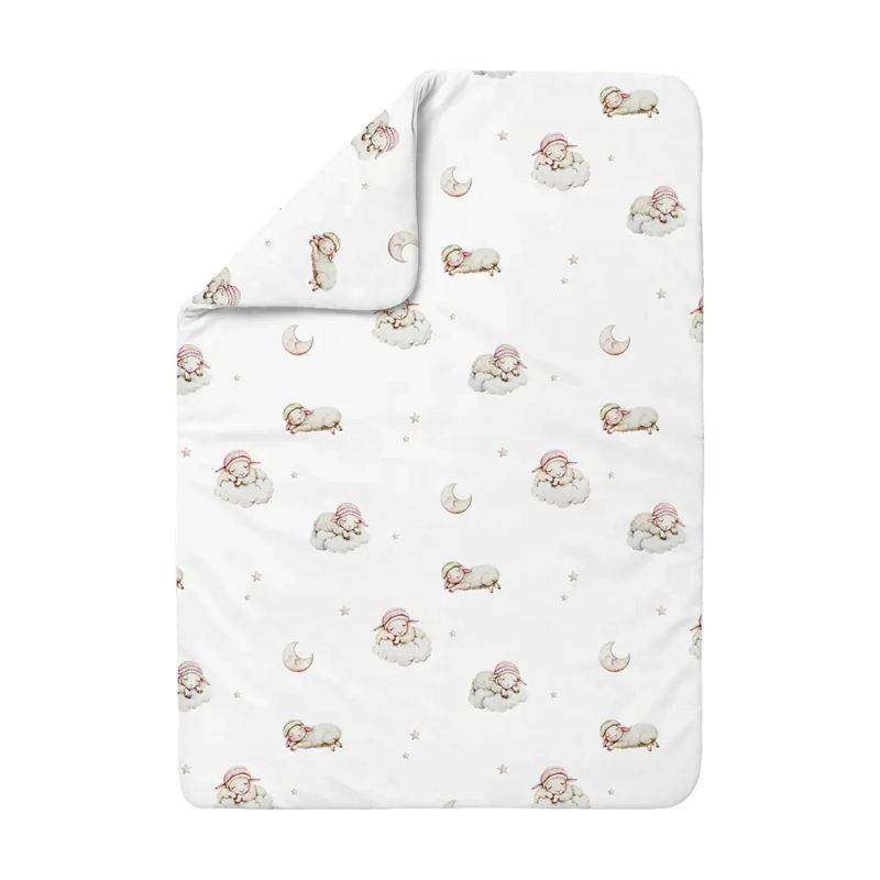 Edredón de bambú para bebé Ovejitas 100x75 cm – Blanco