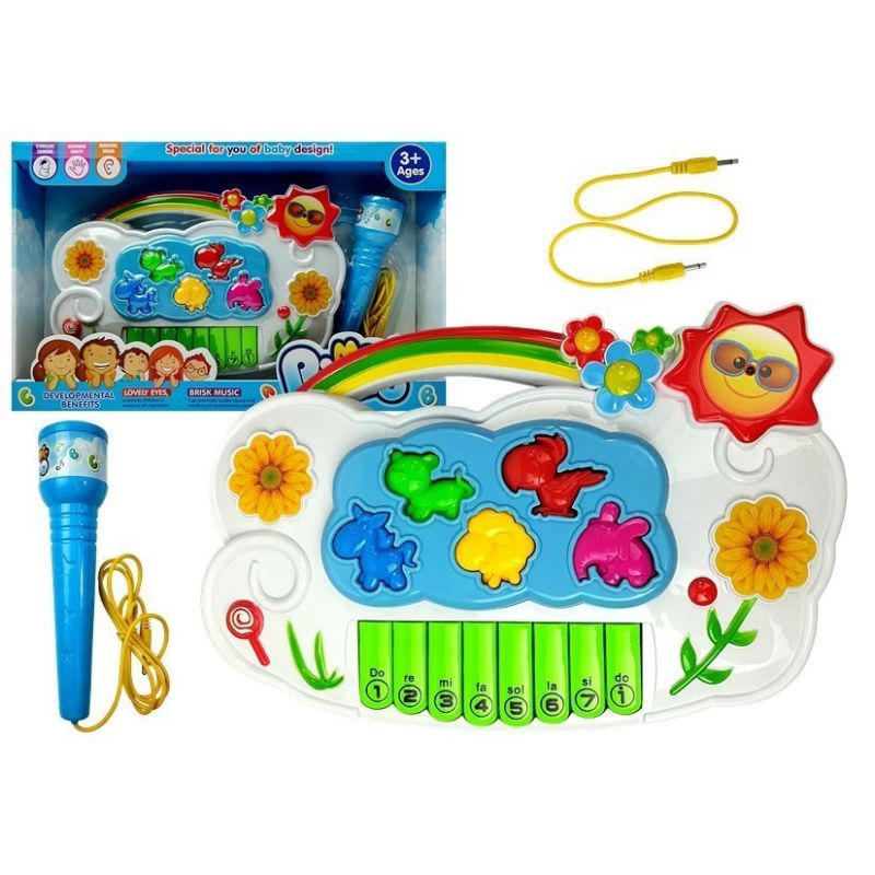 Piano Electrónico Infantil con Micrófono y Flores