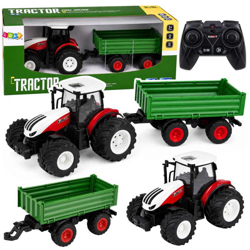 Tractor teledirigido con remolque basculante, luces y sonido 1:24
