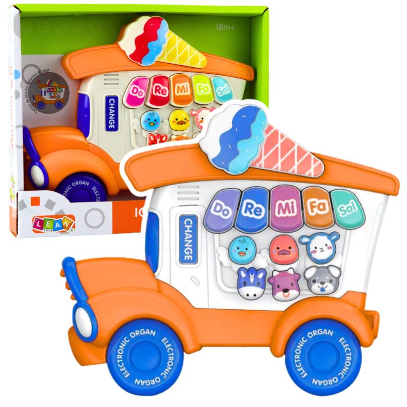 Piano Educativo Infantil en Forma de Heladería Naranja
