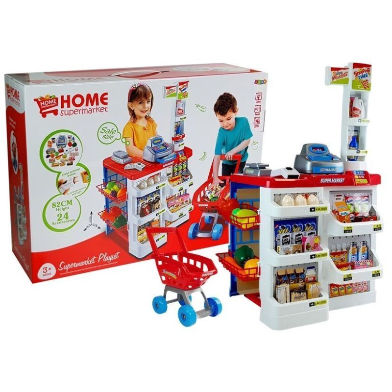 Mercado de Juguete con Carrito y Caja Registradora