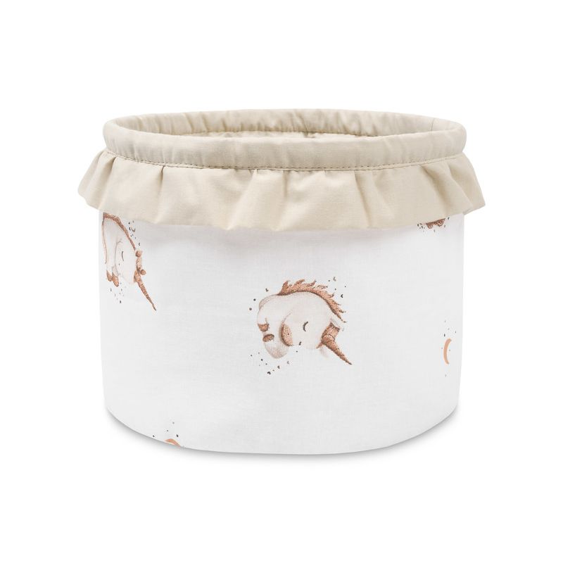 Cesta de Juguetes Unicornio Beige Sensillo - Almacenamiento Infantil
