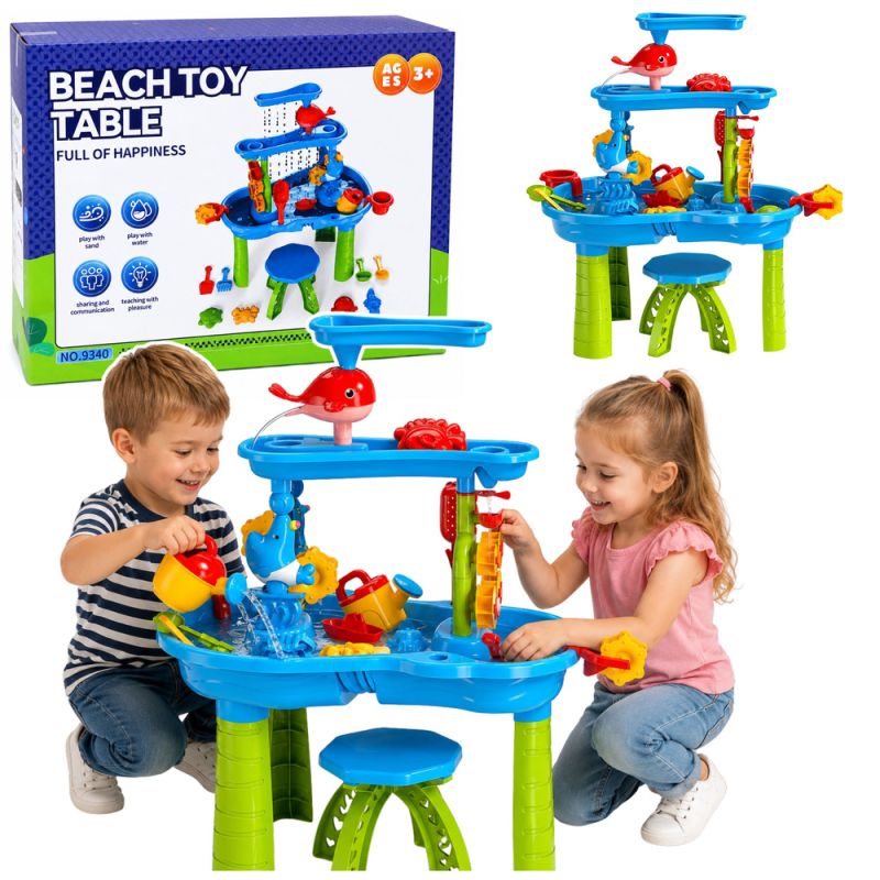 Mesa de Agua Multinivel con Accesorios y Silla 63cm