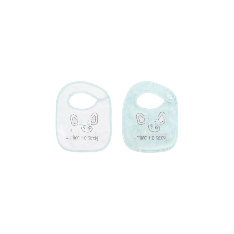 Set de 2 baberos de rizo Kikkaboo Elephant Time para bebé