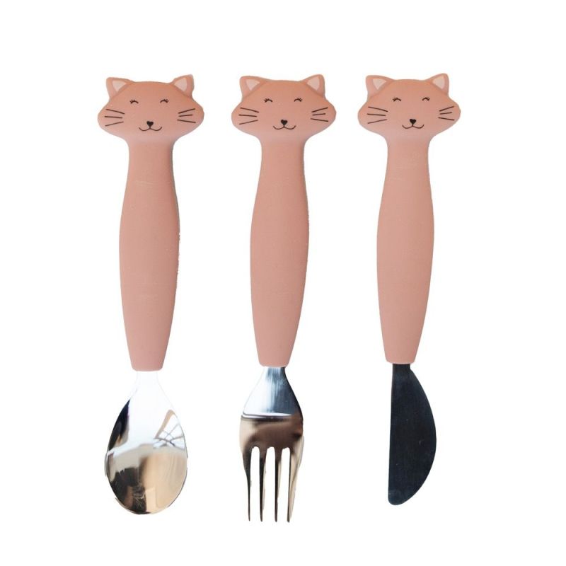 Cubiertos de Silicona para Bebés - Trixie Mrs. Cat