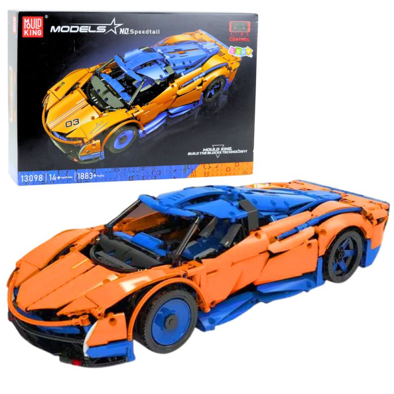 Set coche deportivo RC Lean Toys · 1883 piezas · naranja y azul · avanzado
