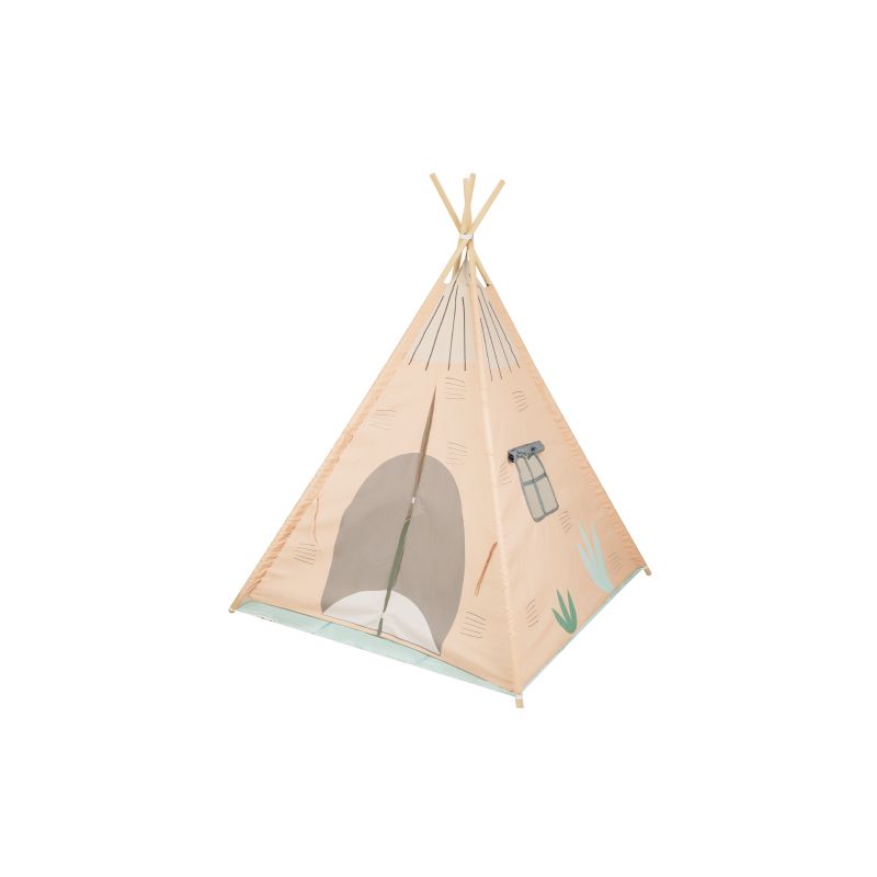 Teepee de madera Kikkaboo con alfombra acolchada para niños