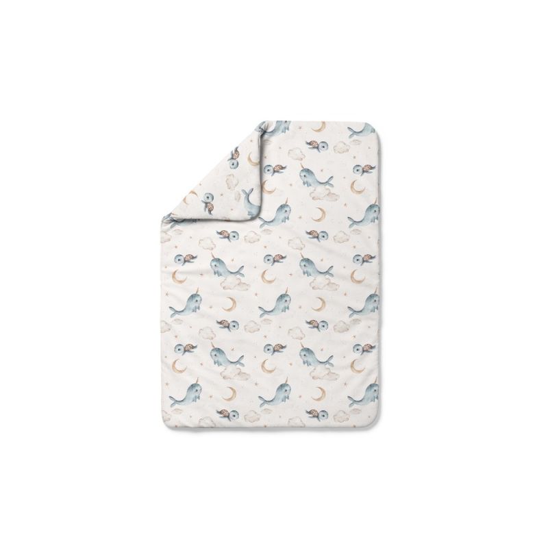 Edredón de bambú para bebé Ballenas 100x75 cm – Beige