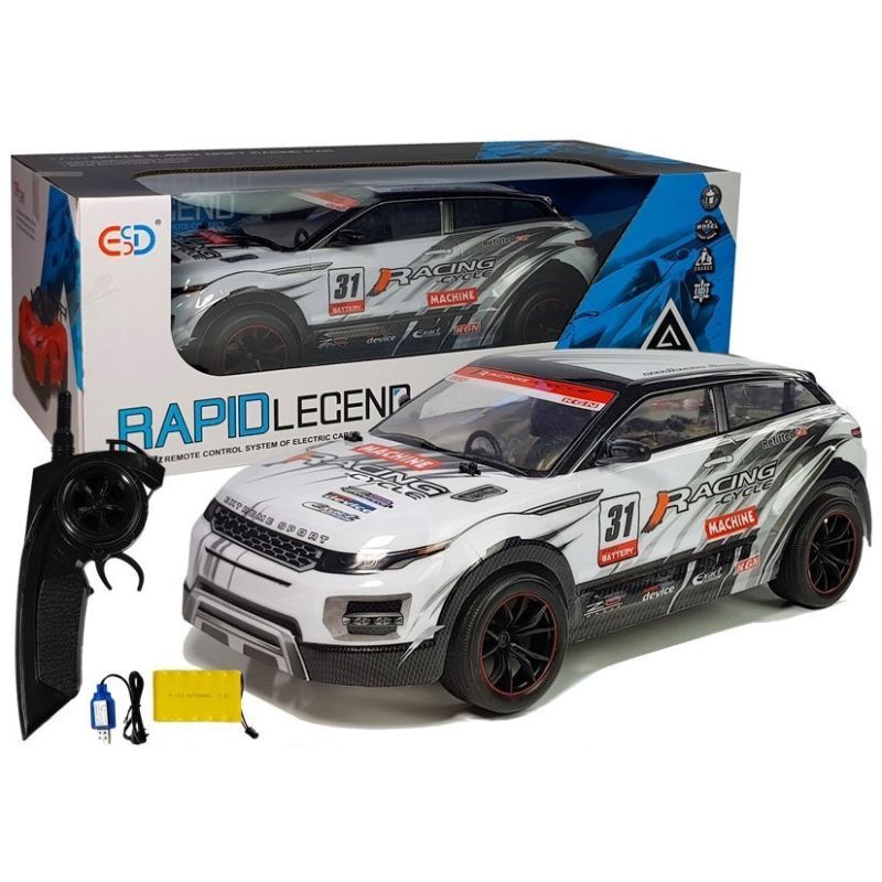 Coche Radiocontrol Rally Deportivo 1:10 Blanco 2.4 GHz Leantoys