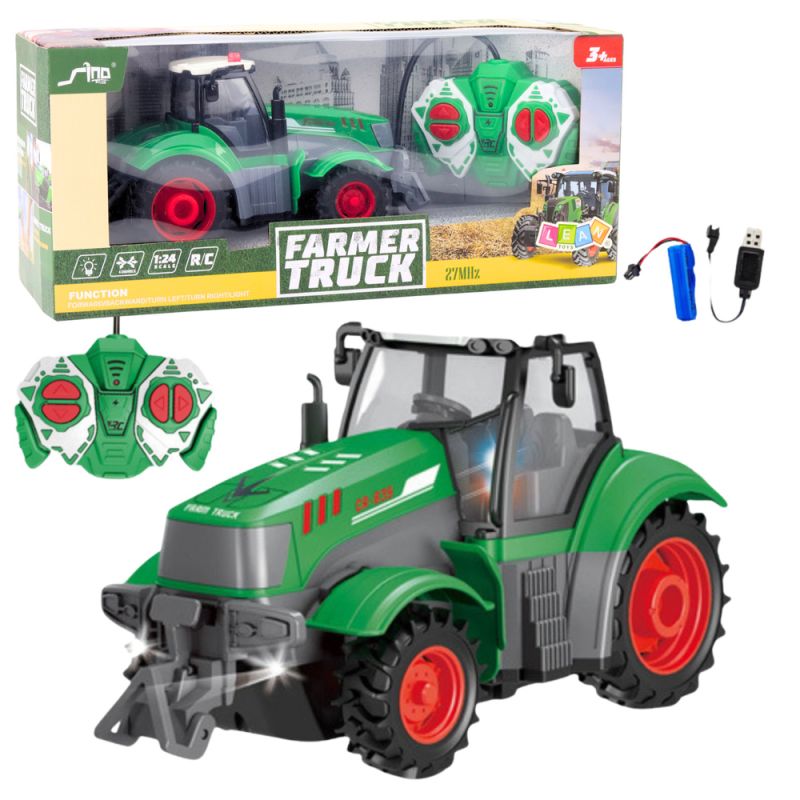 Tractor Agrícola RC Control Remoto Verde 1:24