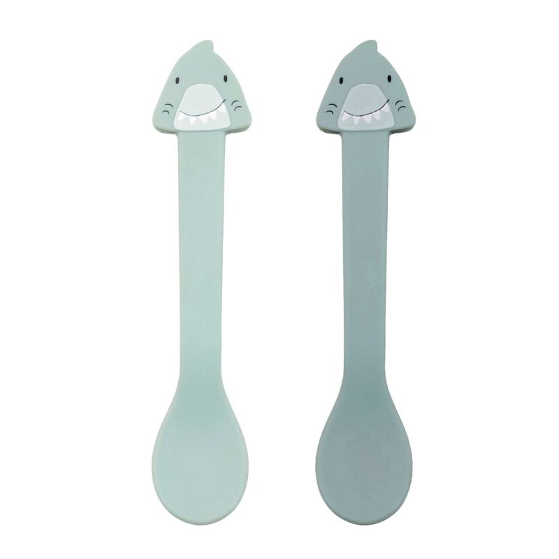 Cucharas de Silicona Mr. Shark Trixie - 2-pack para bebé