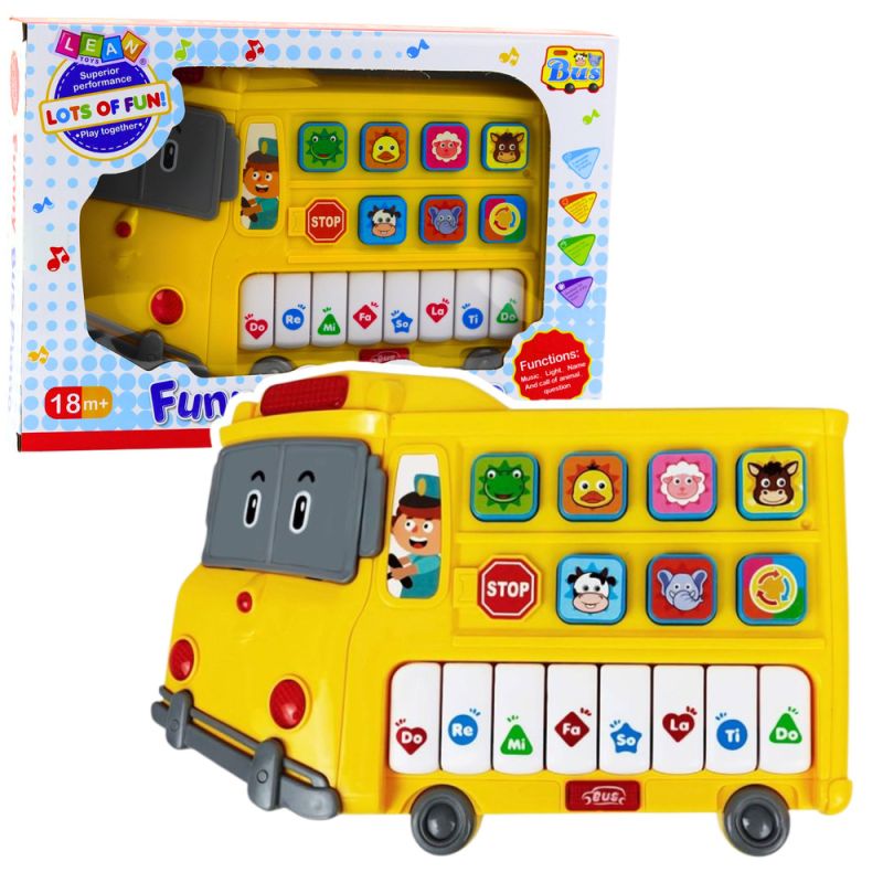 Piano Eléctrico Educativo para Niños Autobús Amarillo