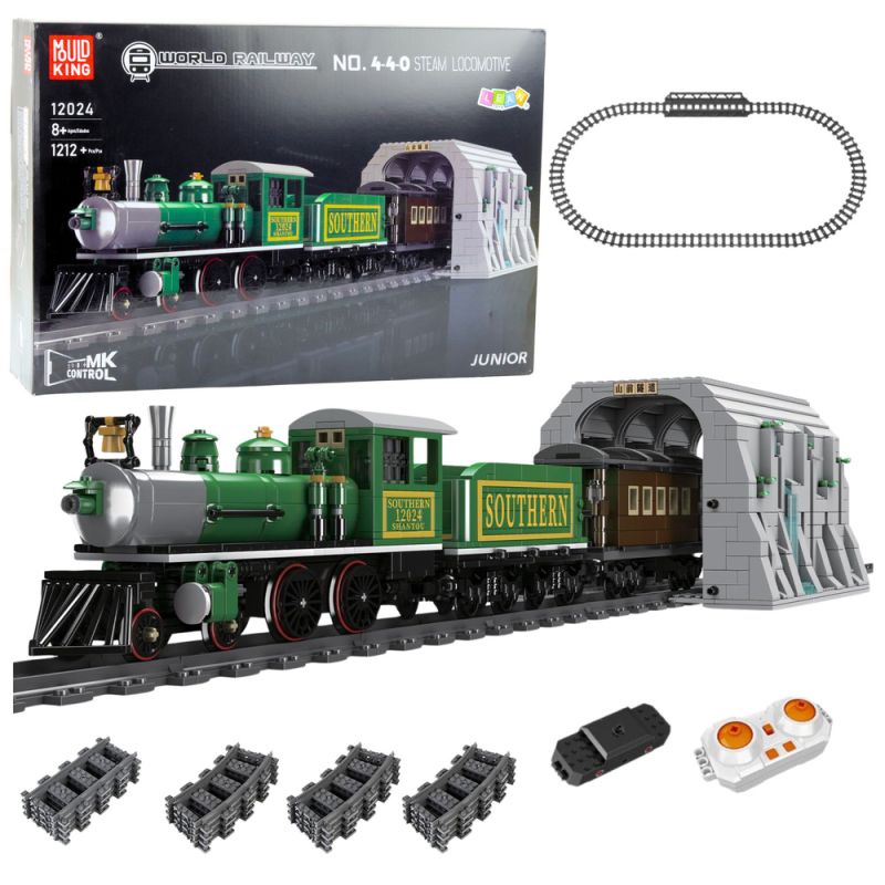 Set tren vapor RC Lean Toys · 1212 piezas · con túnel · +8 años