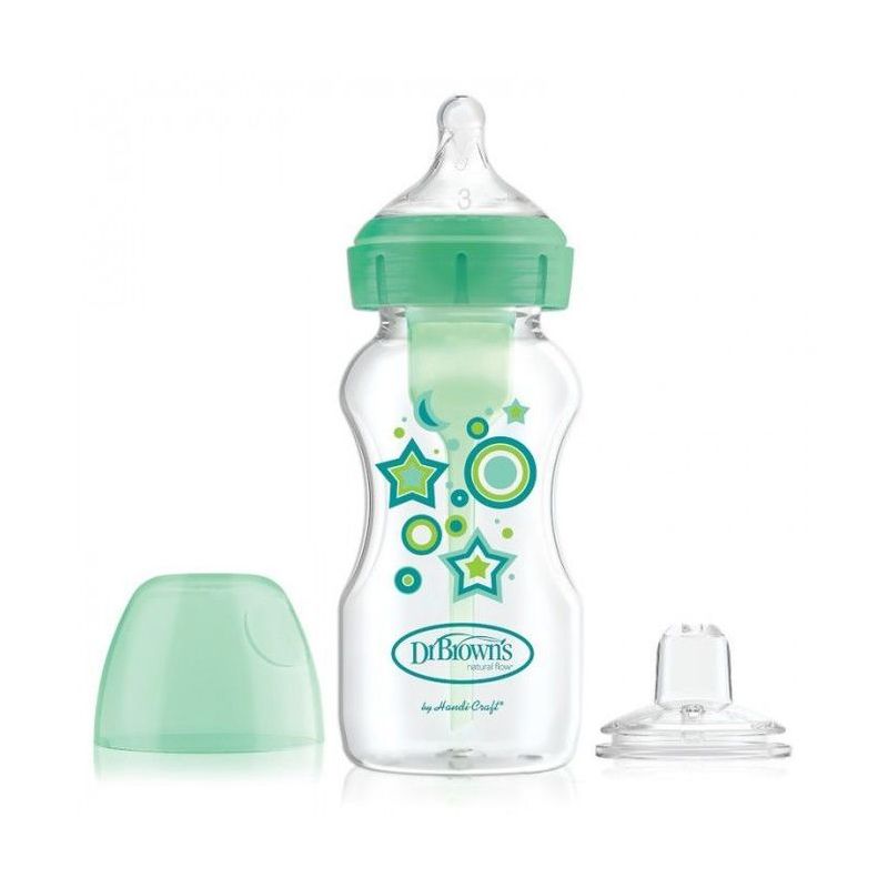 Set de Biberón a Vaso Dr brown`s 270ml Verde