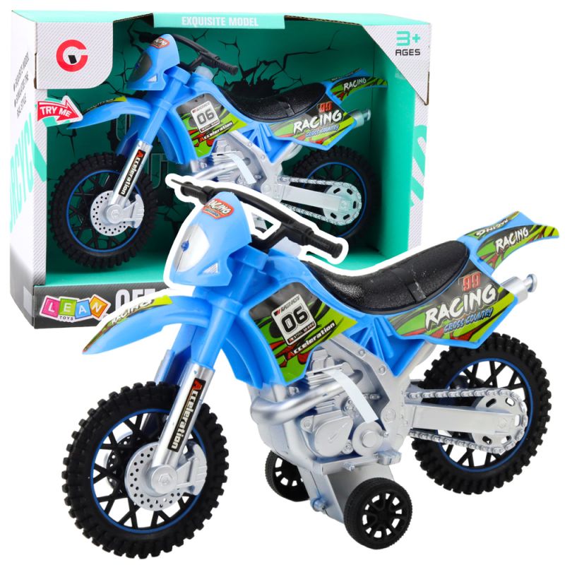 Motocicleta de Cross Off-Road Azul con Luces y Sonido
