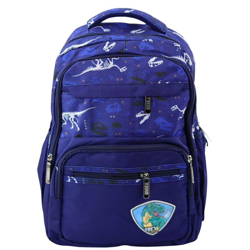 Mochila Escolar Infantil con Dinosaurios y T-Rex Azul 20L