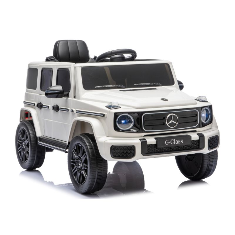 Coche eléctrico infantil Mercedes G 4x4 blanco Lean Cars · 24V · 4 motores · 3 marchas