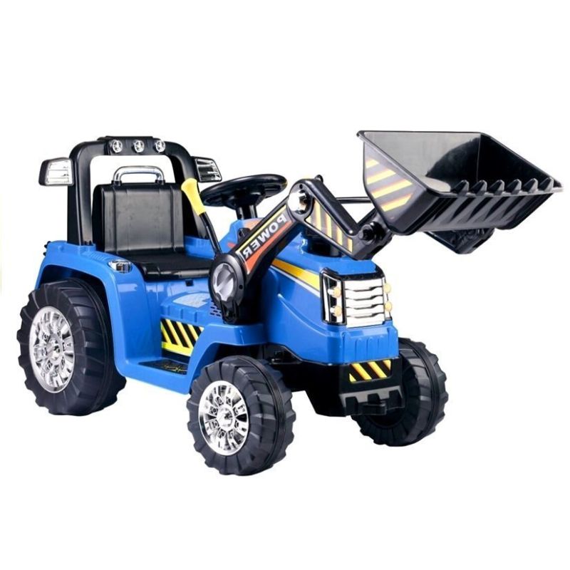 Tractor Eléctrico Infantil Azul con Brazo de Excavación