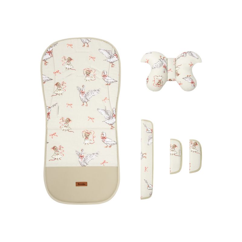 Set Deluxe Silla de Paseo Muselina Oca y Ratón: Colchoneta, Cojín y Fundas Sensillo