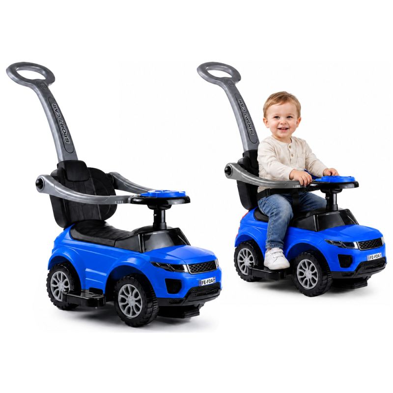 Correpasillos infantil evolutivo Lean Cars 3 en 1 azul · asa parental · 12+ meses