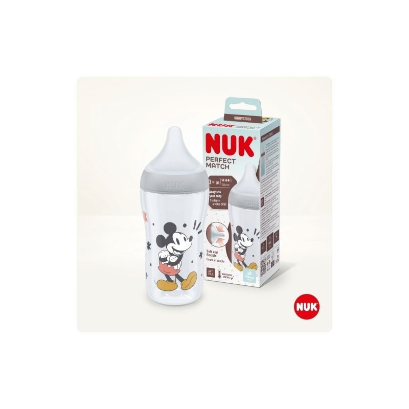 Biberón Nuk Perfect Match 260ml Mickey para Bebés