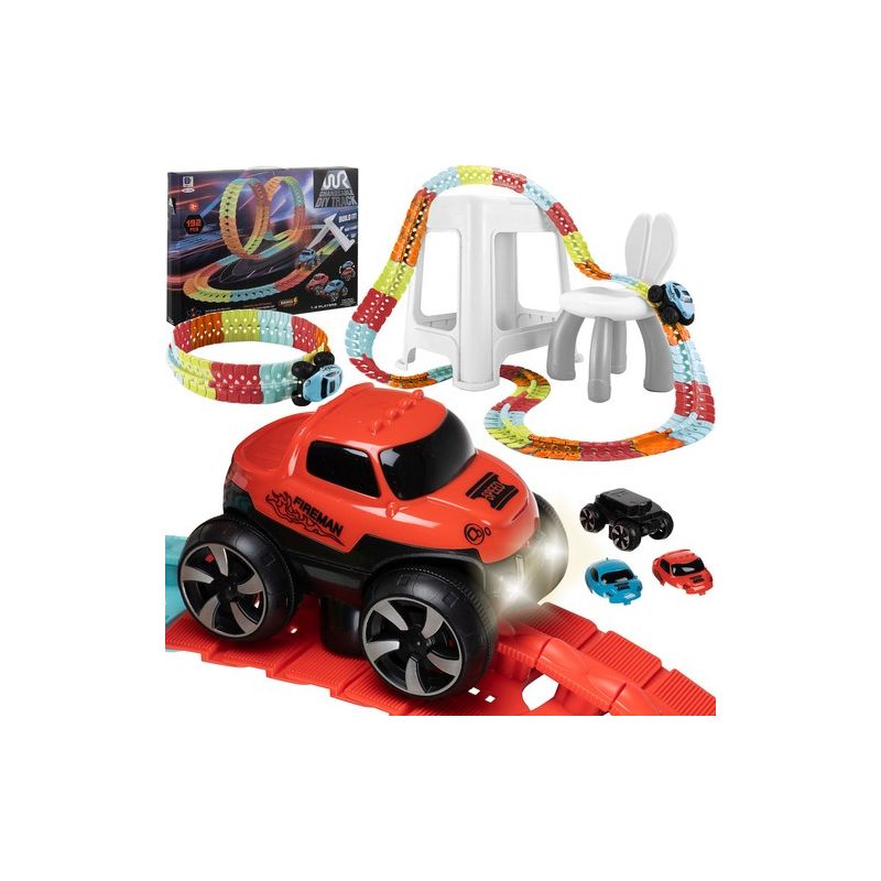 Pista de carreras flexible con coche Kruzzel - 193 piezas