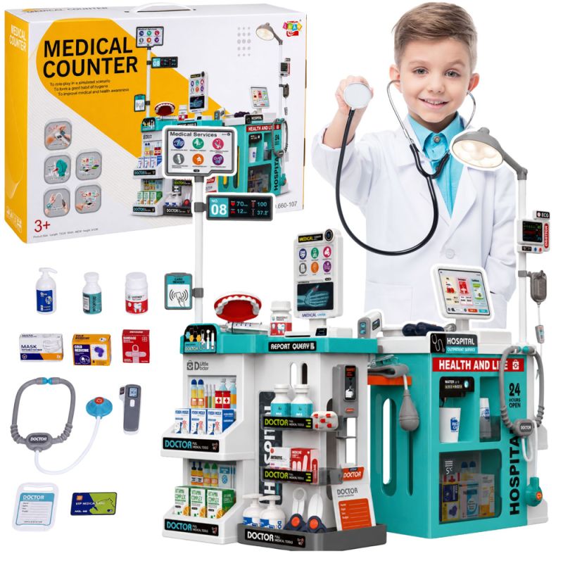 Set Médico Infantil con Mesa y Accesorios 77 Piezas
