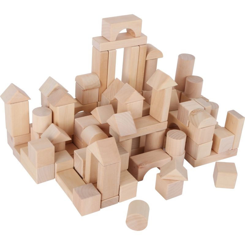 Juego de construcción madera, en saco - 100 Unidades