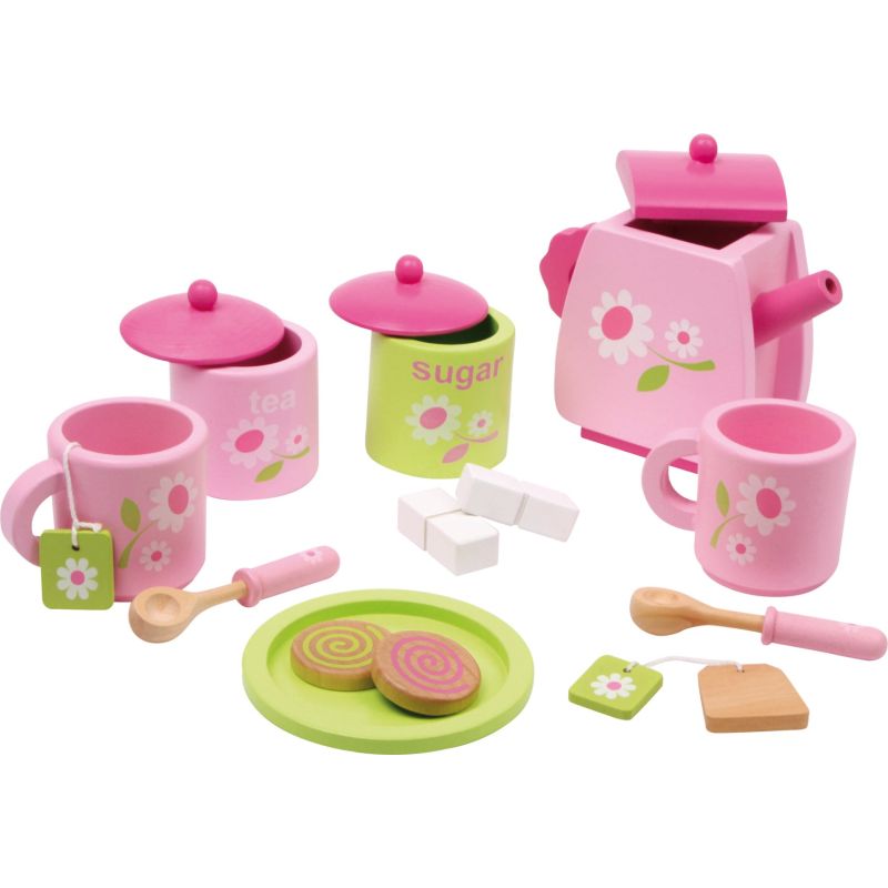 Juego de té con motivo floral - 17 piezas