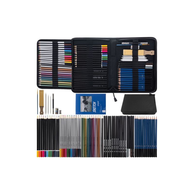 Kit de dibujo y pintura en estuche , 72 piezas