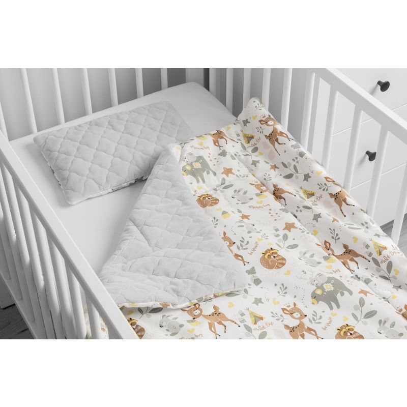 Juego para Cuna de Almohada + Edredón diseño Animales del Bosque