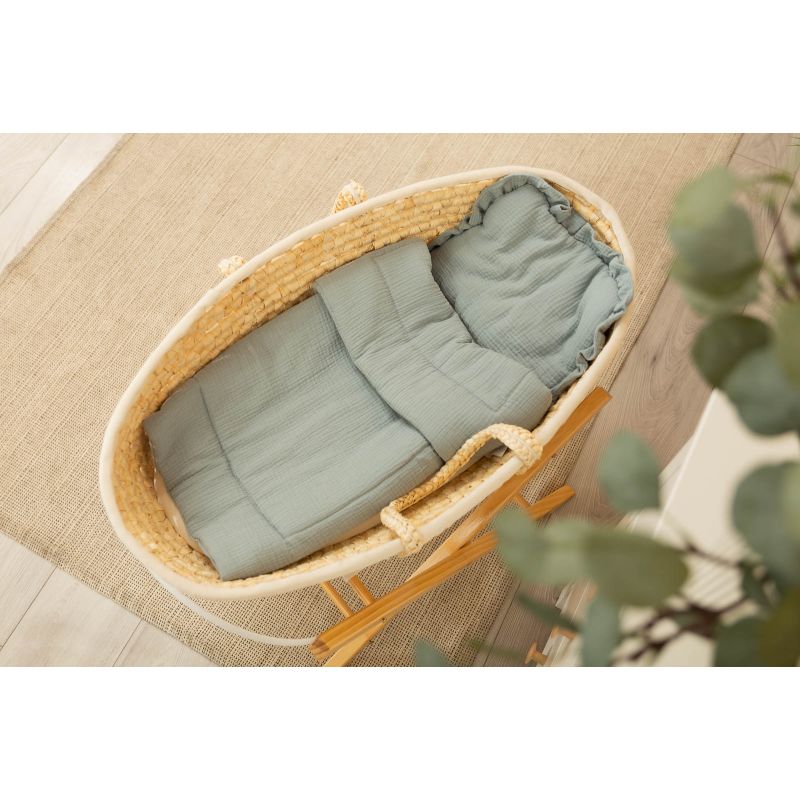 Set para Cochecito y Moisés de Bebé tejido Muselina - Khaki , Almohada + Manta