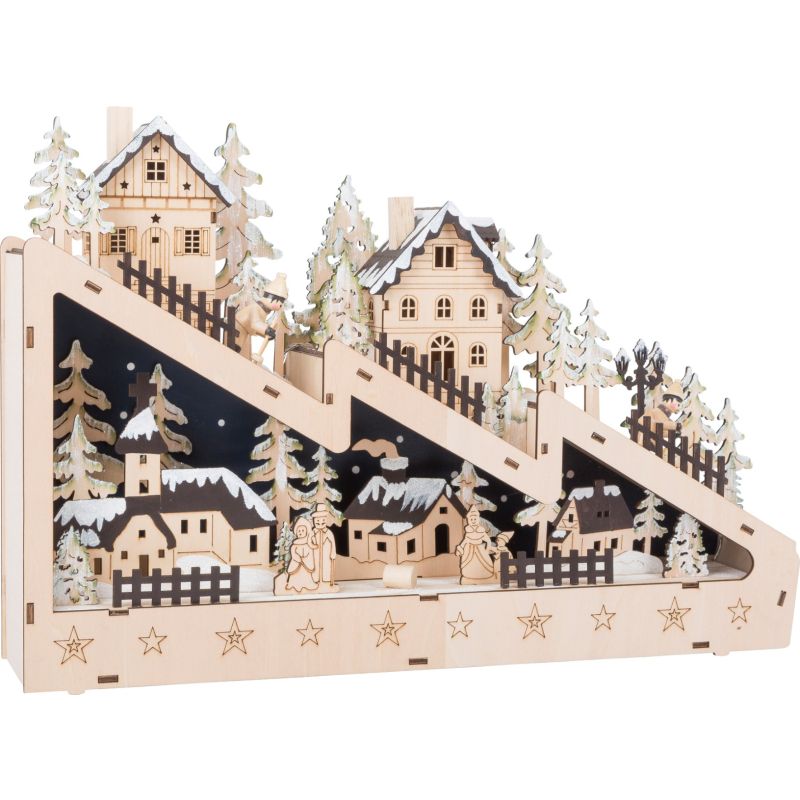 Lámpara de madera diversión de esquí , 44 x 9 cm