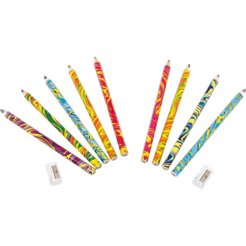 Lápices de colores Arco Iris , 11 lapices y 2 sacapuntas