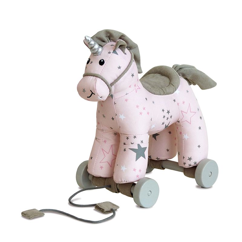 Celeste Unicornio con Ruedas y Cuerda