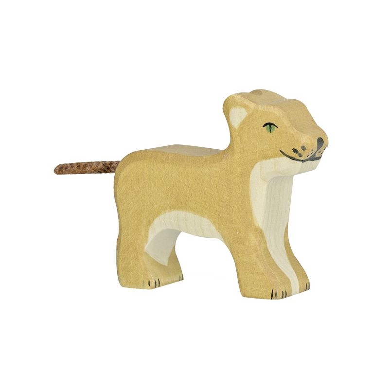 Figura de madera León pequeño Parado Holztiger