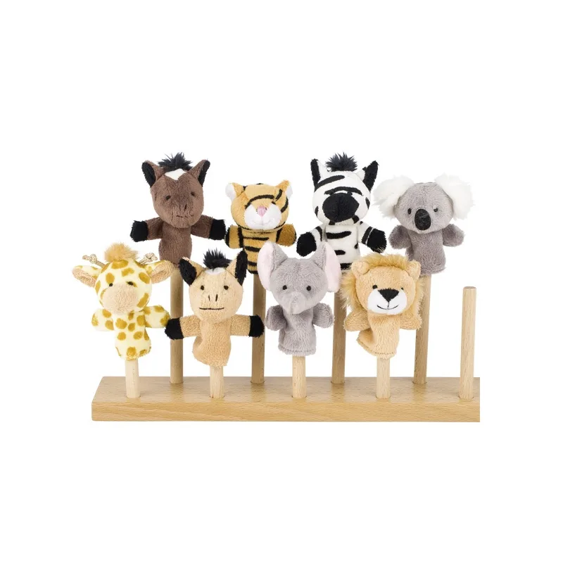 Set de 8 marionetas de dedo de animales salvajes, de Goki