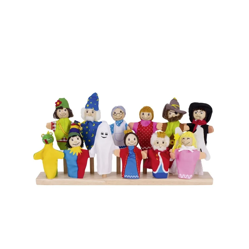 Set de 12 marionetas de dedos de personajes fantásticos, de Goki