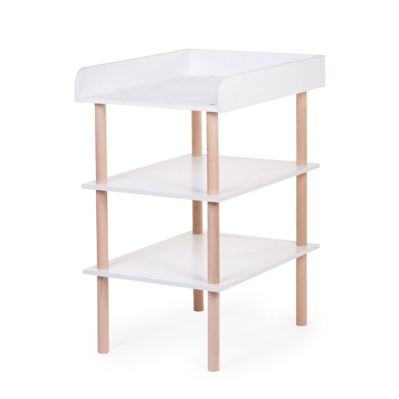 Mueble cambiador de madera Childhome en color Blanco y Natural