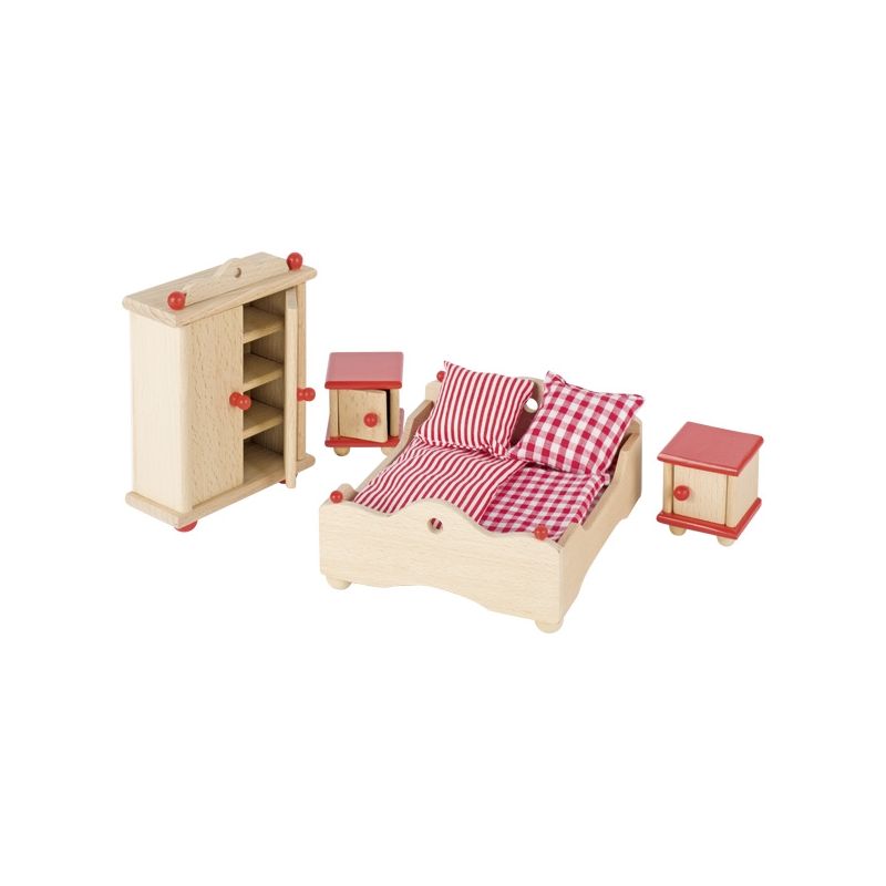 Muebles para dormitorio de casa de muñecas con Cama , Goki