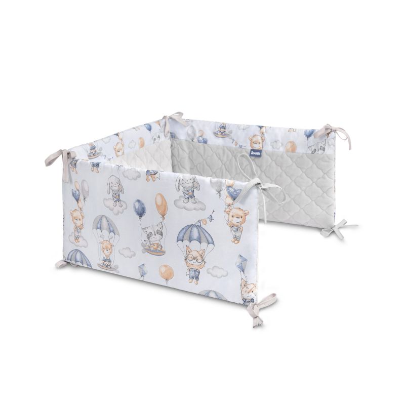 Protector de cuna de felpa Diseño Vuelos en las Nubes , para cuna de 60 x 120 cm