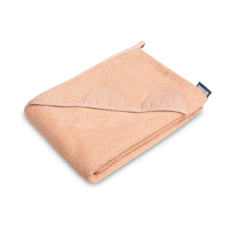 Capa de baño con capucha Crepe Osito 100 x 100 en color Rosa empolvado