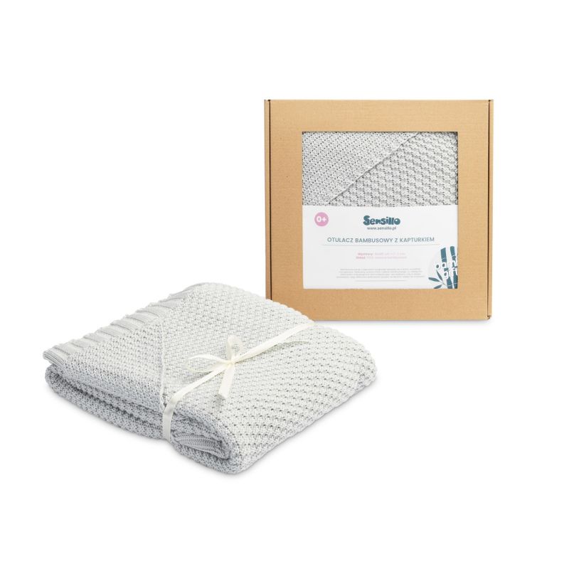 Manta envolvente con capucha 100% de bambú - Perfecta para el Hogar, Viajes y Paseos-Gris - imagen 2