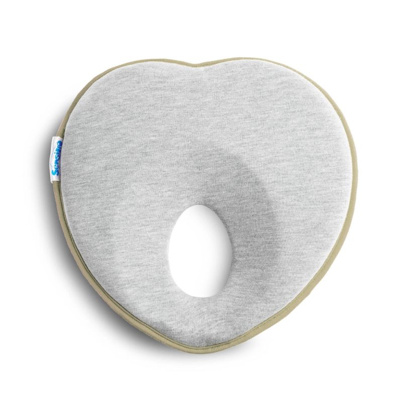 Almohada Correctiva Ergonómica para Bebés: Prevención de Plagiocefalia, 22×22 cm-Beige
